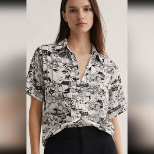 Twik Black and White Graphic Shirt